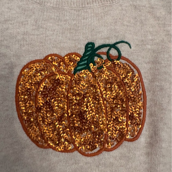 New women's S J Crew Factory Halloween sequin pumpkin Teddie sweater (n3) - Picture 3 of 9
